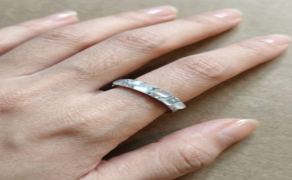 Orisil Jewels: Elegant Geometric Mosaic Ring Crafted in 92.5 Silver