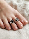Blooming Rose Toe Rings