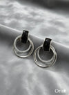 92.5 Sterling Silver Luxury Interlocking Circle Earrings