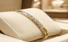 Exquisite 925 Sterling Silver Two-Tone Crescent Bracelet.