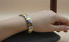 Exquisite 925 Sterling Silver Two-Tone Crescent Bracelet.