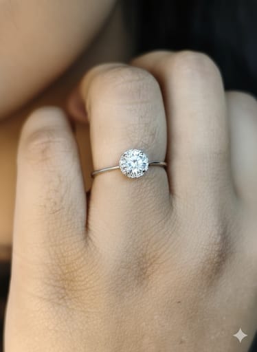 Orisil Jewels: Classic Solitaire Sparkle Ring Crafted with Pure 92.5 Sterling Silver