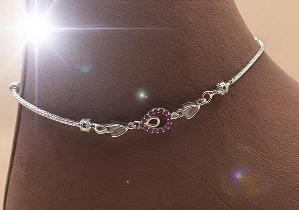 Exquisite 92.5 Sterling Silver Drop Charm Anklet 💎✨