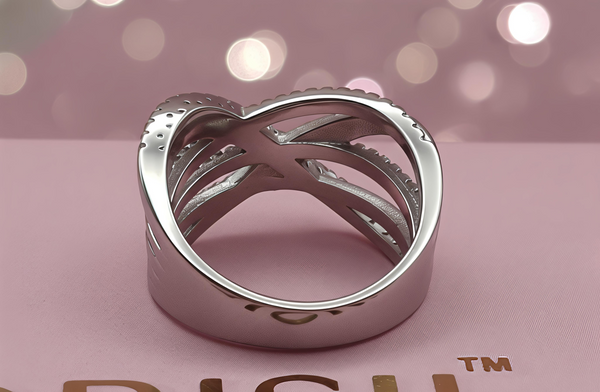 Sparkling Multi-Layer Criss-Cross Ring