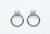 Elegant Pink Stud Silver Hoop Earrings ✨