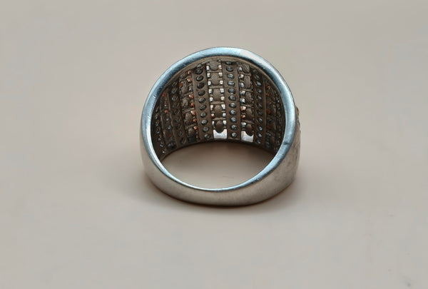 Orisil Jewels: Two-Tone Regal Ribbon Statement Ring Crafted with Pure 92.5 Sterling Silver