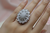 Orisil Jewels Majestic Floral Bloom Statement Ring – 92.5 Sterling Silver.