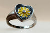Orisil Jewels: Radiant Sunflower Heart Signet Ring