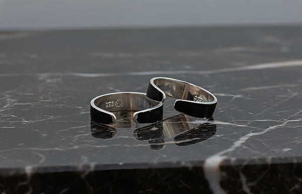 Artistic Enamel Silver Toe Rings