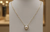 Elegant Pearl Halo Pendant Necklace (92.5 Silver)