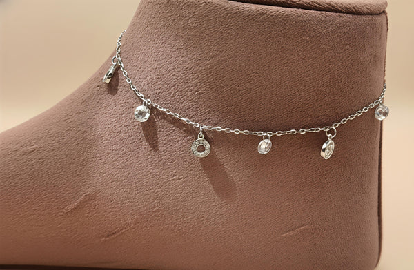 Exquisite 92.5 Silver Charm Anklet 💎