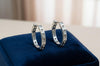 Sparkling Silver Oval Hoop Earrings