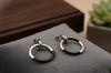 Elegant Dual-Tone Silver Hoop Earrings