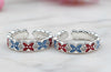 Vibrant Butterfly Enamel Toe Rings (92.5 Silver)
