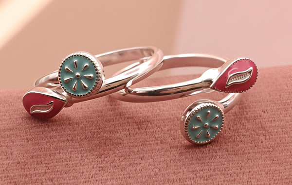 Elegant Adjustable Silver Toe Rings