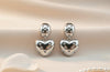 Orisil Jewels: Iconic 92.5 Silver Pave Heart Drops Earring.