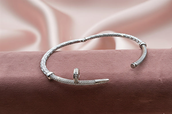Iconic 925 Sterling Silver Nail Bracelet