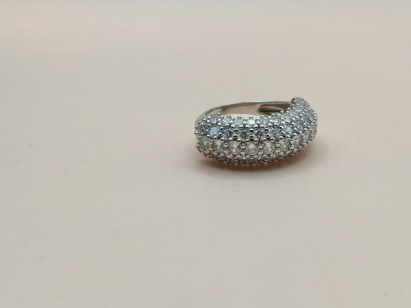 Orisil Jewels: Elegant Criss-Cross Purple Sparkle Ring Made with Pure 92.5 Silver