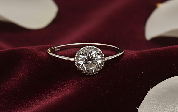 Radiant 925 Sterling Silver Solitaire Halo Ring