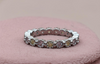 Orisil Jewels Pastel Multi-Stone Eternity Ring – 92.5 Sterling Silver