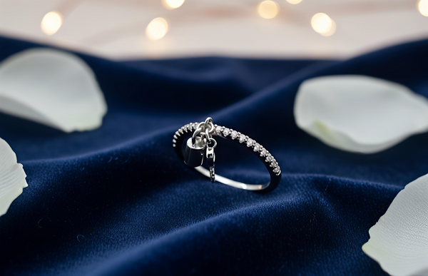 Enchanting Lock & Key Charm Ring