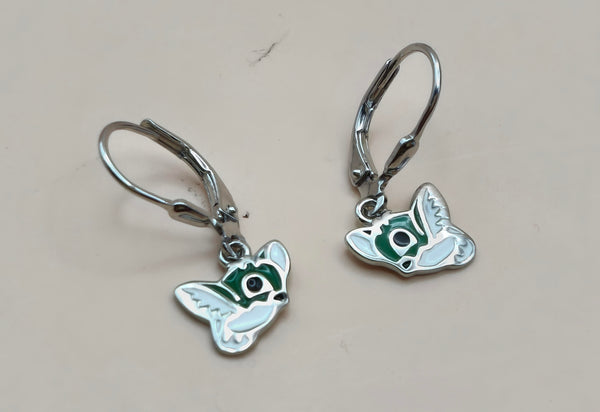 92.5 Sterling Silver Animal Enamel Drop Earrings