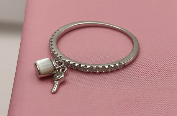 Enchanting Lock & Key Charm Ring