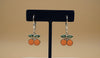 92.5 Sterling Silver Cherry Enamel Drop Earrings