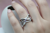 Sparkling Multi-Layer Criss-Cross Ring