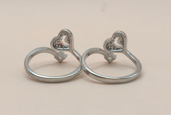 Elegant Heart 92.5 Silver Toe Rings