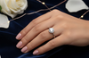 Radiant 925 Sterling Silver Solitaire Halo Ring