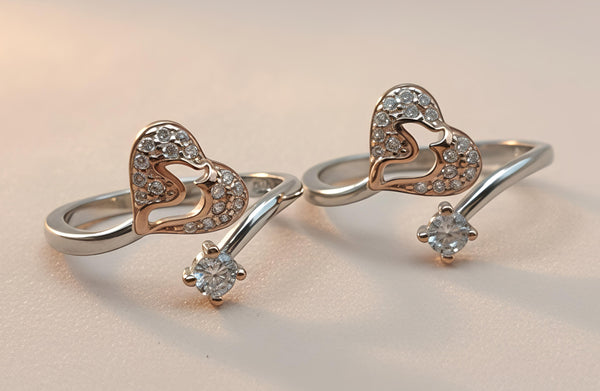 Elegant Heart 92.5 Silver Toe Rings