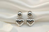 Orisil Jewels: Iconic 92.5 Silver Pave Heart Drops Earring.