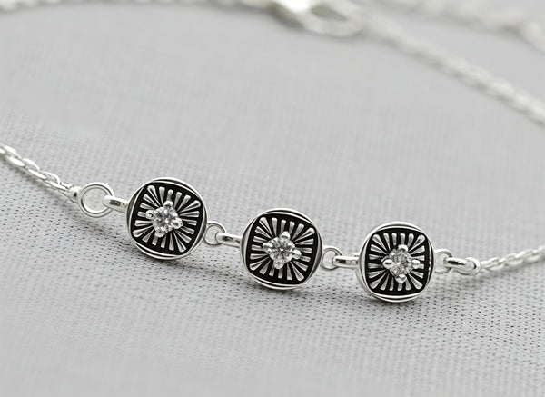 Exquisite 92.5 Sterling Silver Medallion Anklet 💎✨