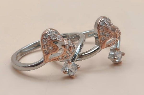 Elegant Heart 92.5 Silver Toe Rings